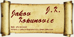 Jakov Kopunović vizit kartica